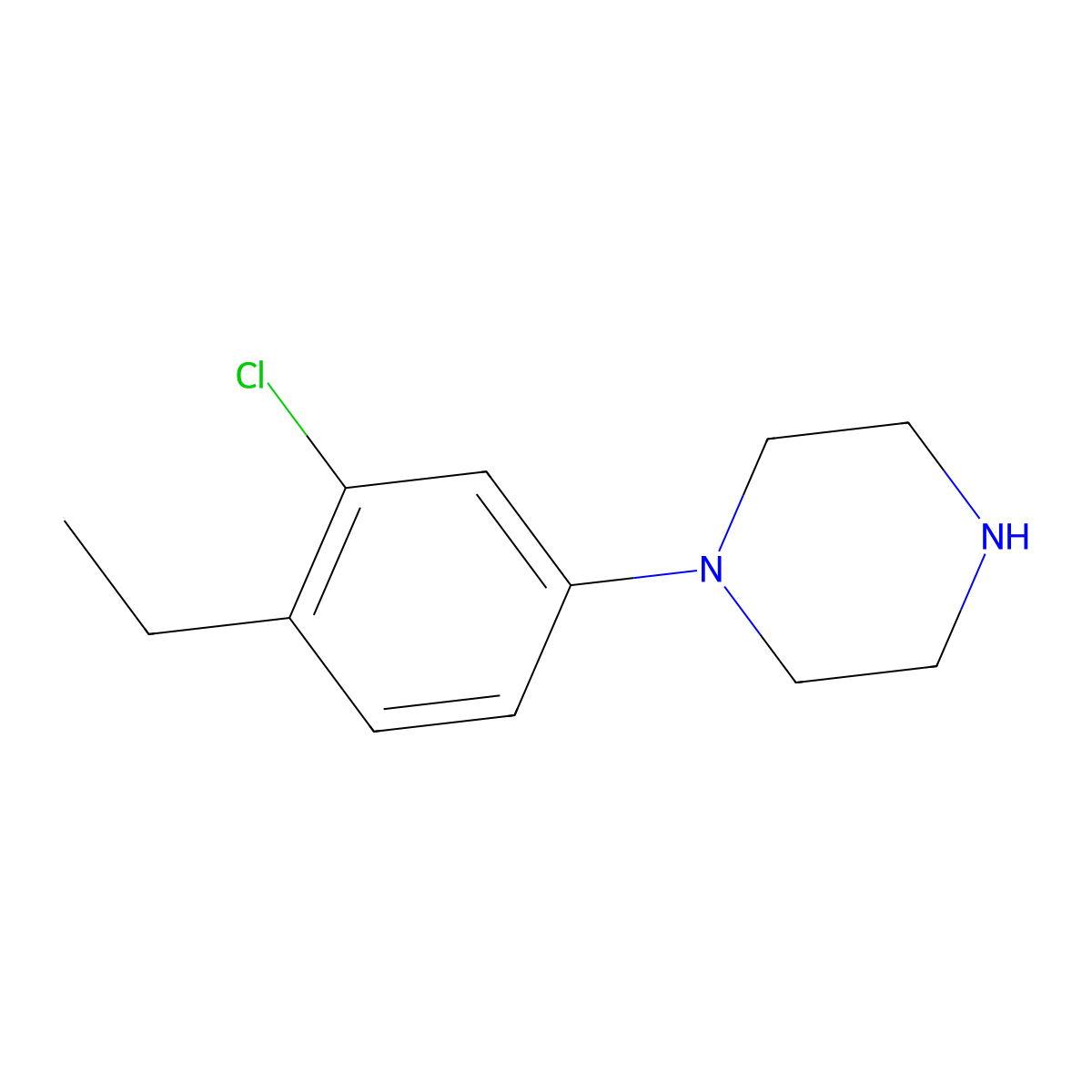1-(3-Chloro-4-ethylphenyl)piperazine molecular structure, CAS 1783937-47-2