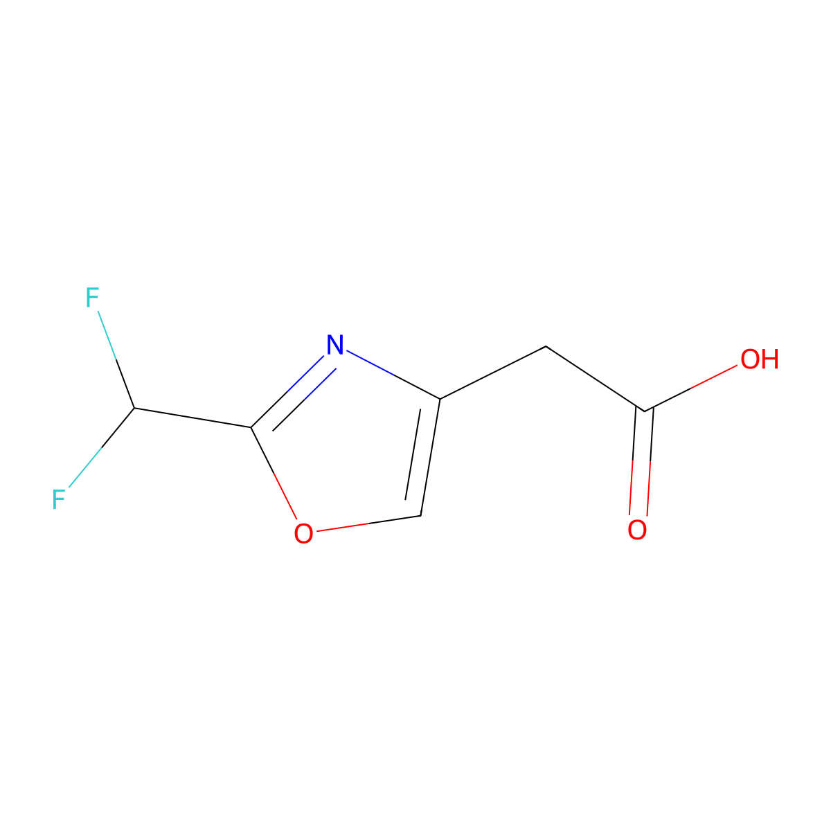 2-[2-(Difluoromethyl)-1,3-oxazol-4-yl]acetic acid molecular structure, CAS 1783942-93-7