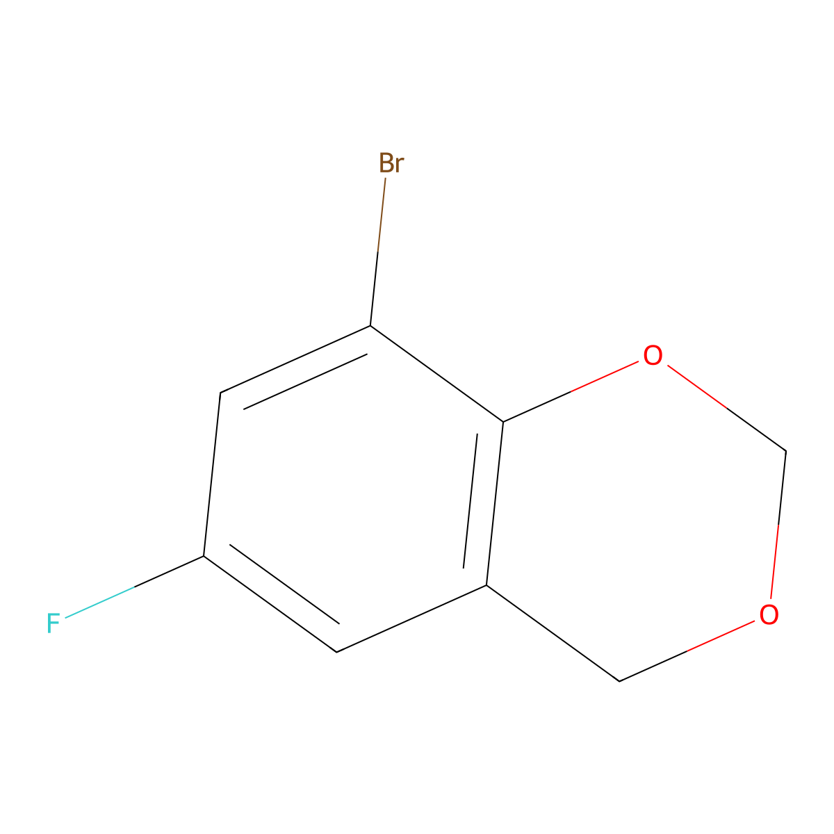 8-Bromo-6-fluoro-2,4-dihydro-1,3-benzodioxine molecular structure, CAS 1783951-05-2