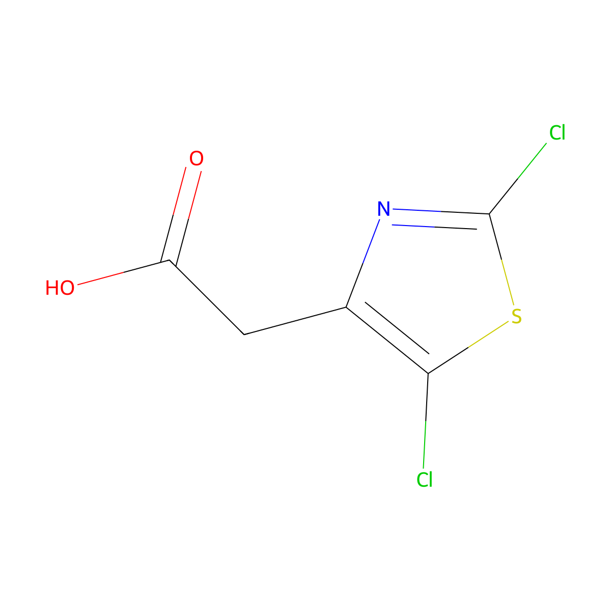 2-(Dichloro-1,3-thiazol-4-yl)acetic acid molecular structure, CAS 1783953-25-2