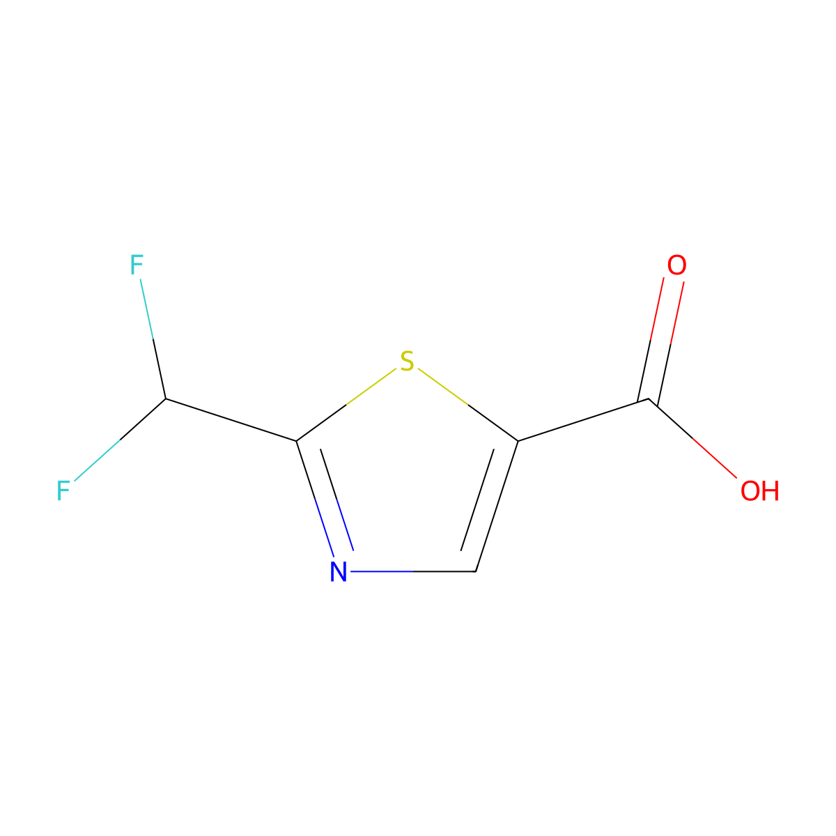 2-(Difluoromethyl)-1,3-thiazole-5-carboxylic acid molecular structure, CAS 1783954-35-7