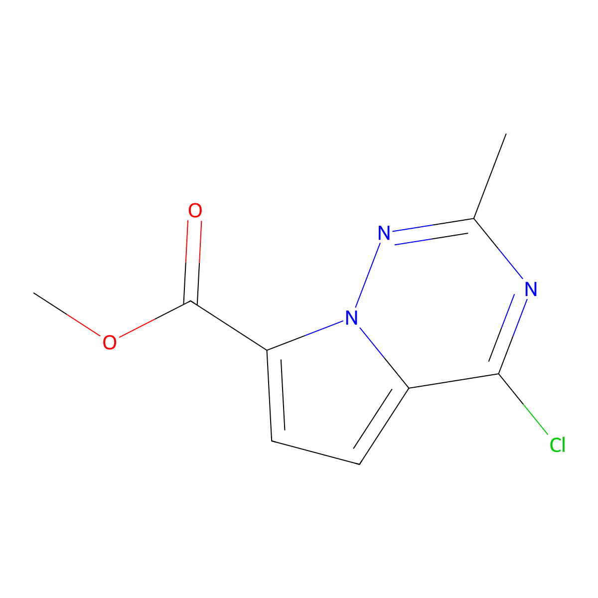 Methyl 4-chloro-2-methylpyrrolo[2,1-f][1,2,4]triazine-7-carboxylate molecular structure, CAS 1783957-17-4
