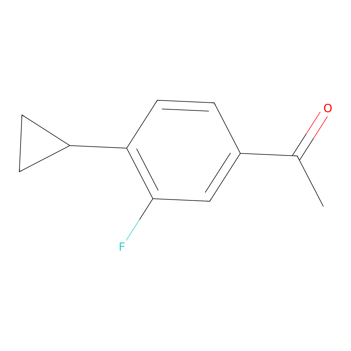 1-(4-Cyclopropyl-3-fluorophenyl)ethanone molecular structure, CAS 1783957-26-5