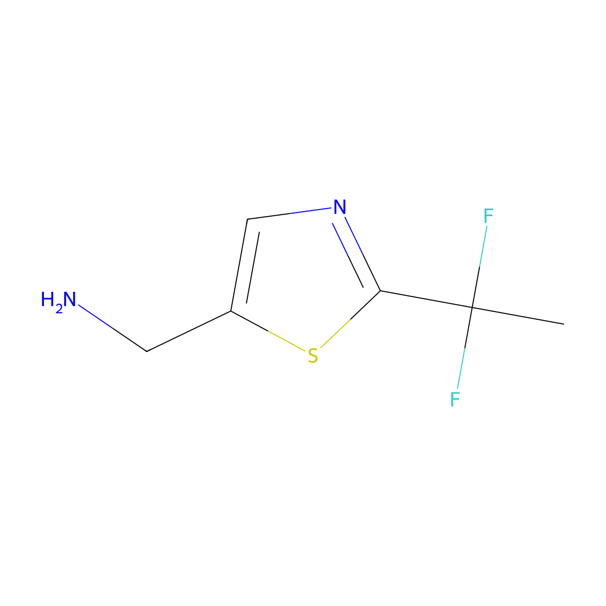1-[2-(1,1-Difluoroethyl)-1,3-thiazol-5-yl]methanamine molecular structure, CAS 1783958-28-0