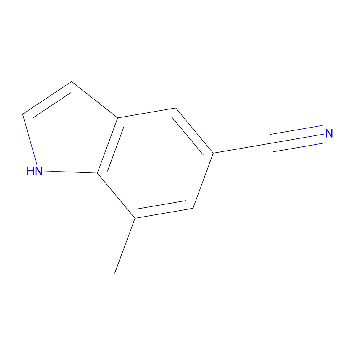 7-methyl-1H-indole-5-carbonitrile molecular structure, CAS 178396-18-4