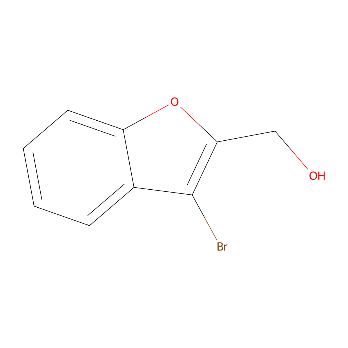 (3-Bromo-1-benzofuran-2-yl)methanol molecular structure, CAS 1783960-04-2