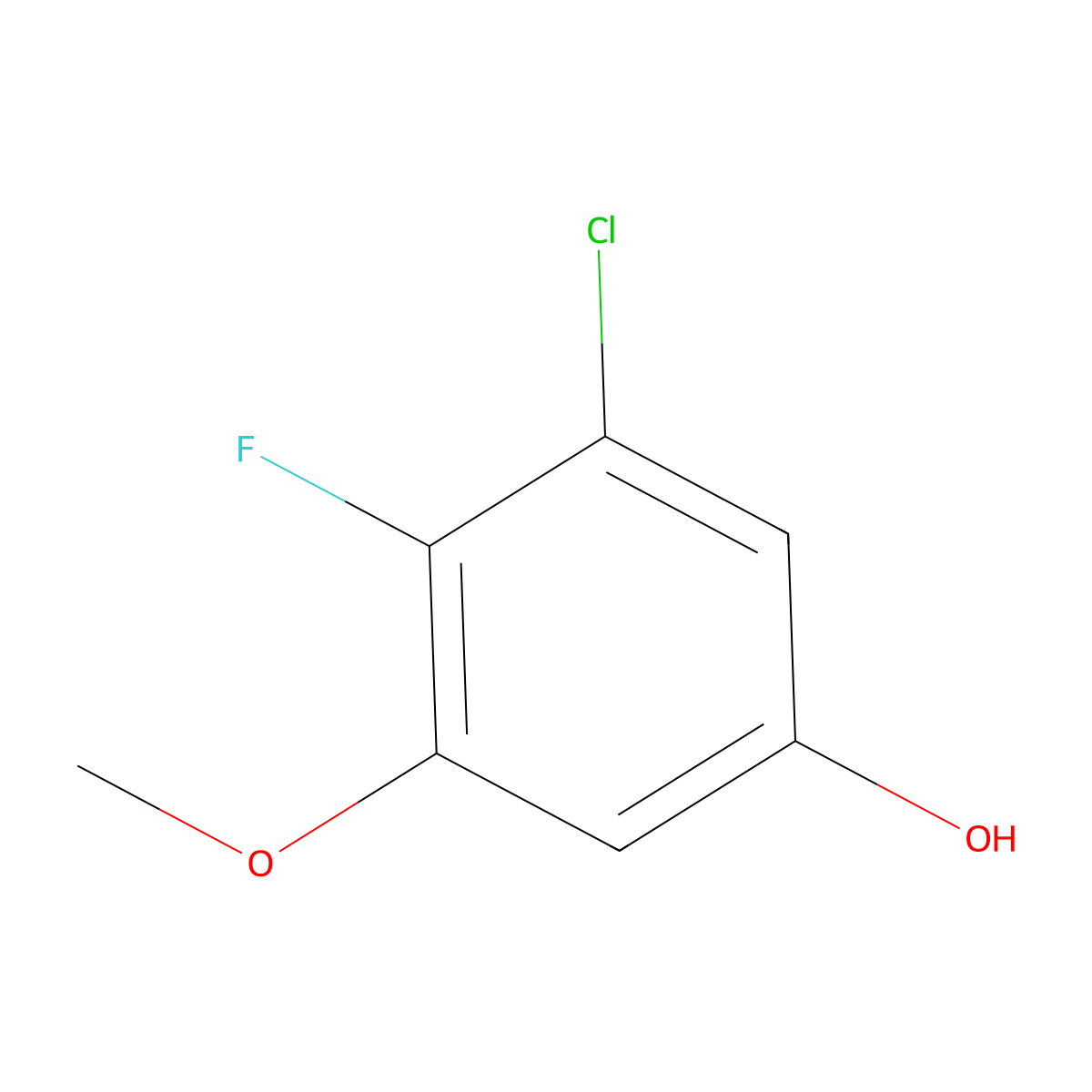 3-Chloro-4-fluoro-5-methoxyphenol molecular structure, CAS 1783971-74-3