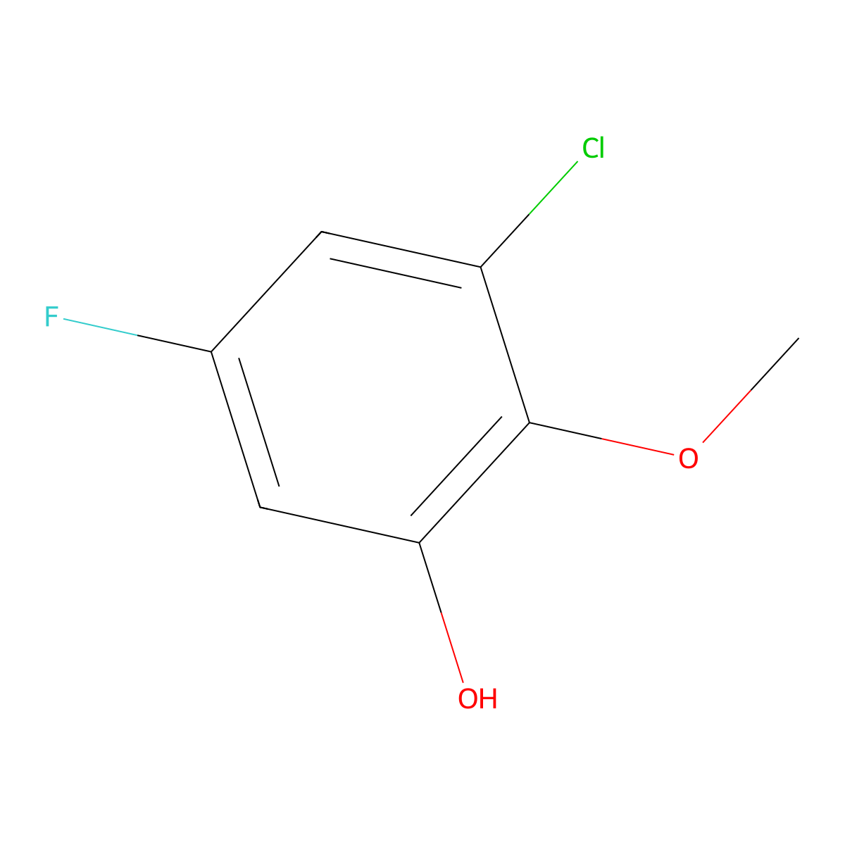 3-Chloro-5-fluoro-2-methoxyphenol molecular structure, CAS 1783971-79-8