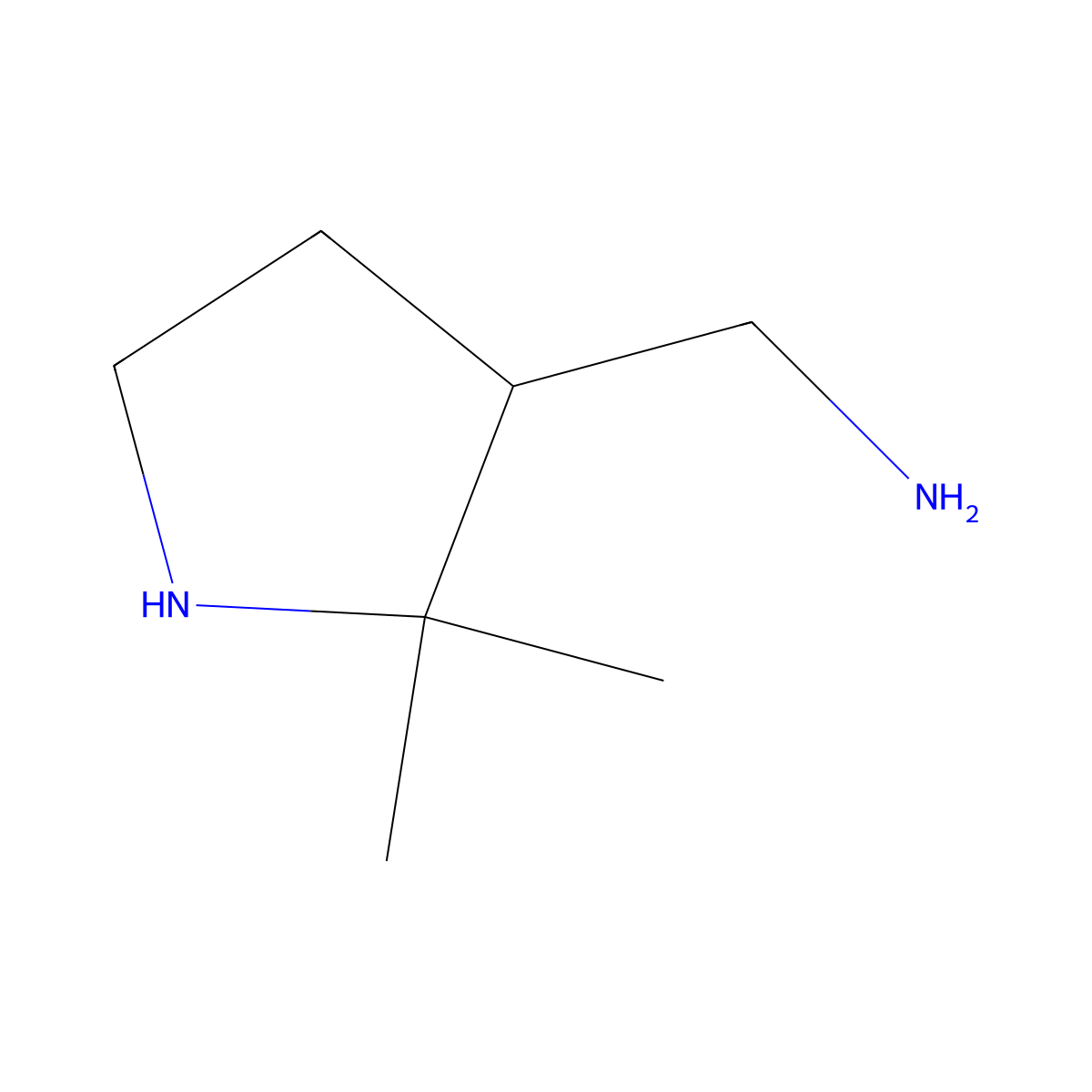 (2,2-Dimethylpyrrolidin-3-yl)methanamine molecular structure, CAS 1783974-17-3