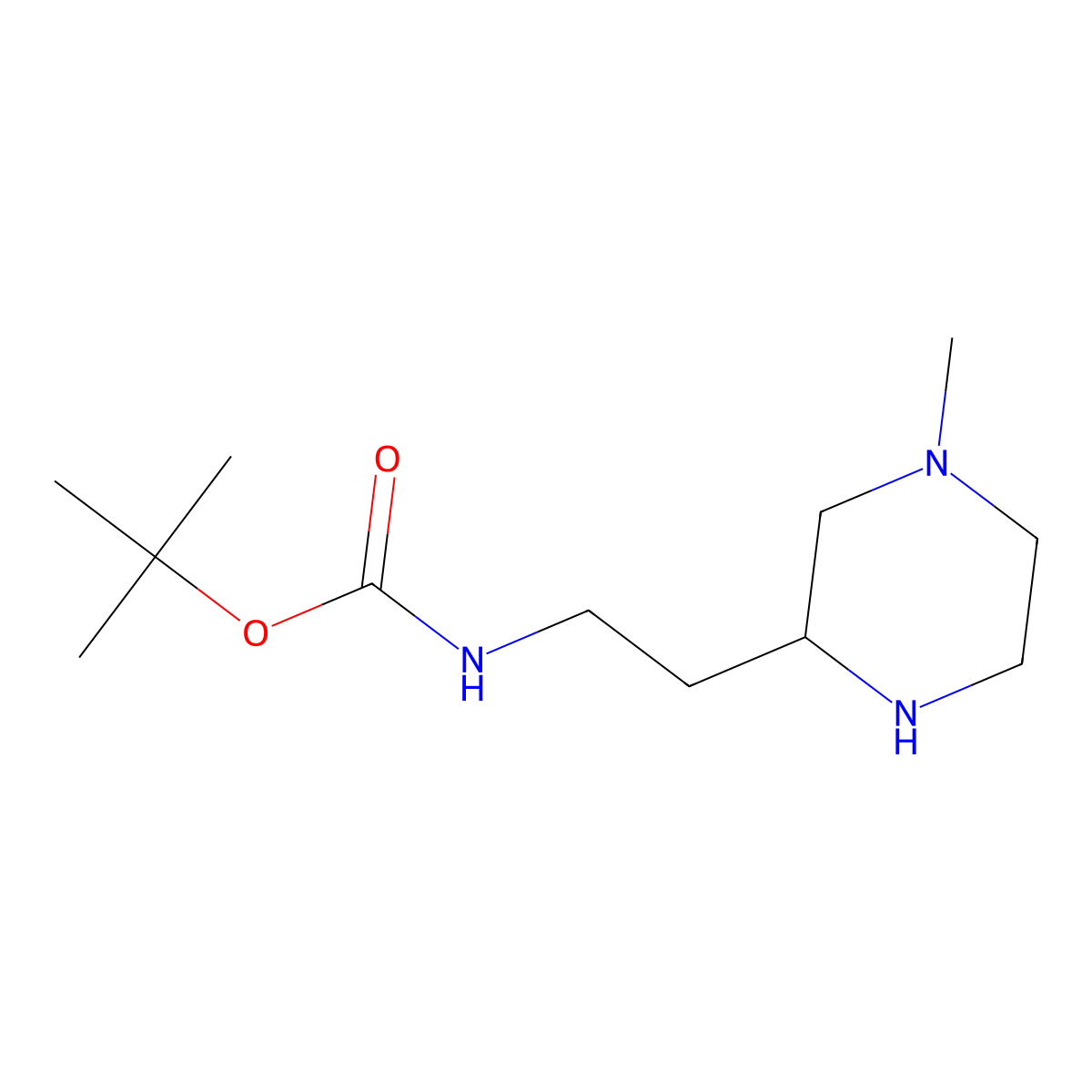 tert-butyl N-[2-(4-methylpiperazin-2-yl)ethyl]carbamate molecular structure, CAS 1783976-43-1