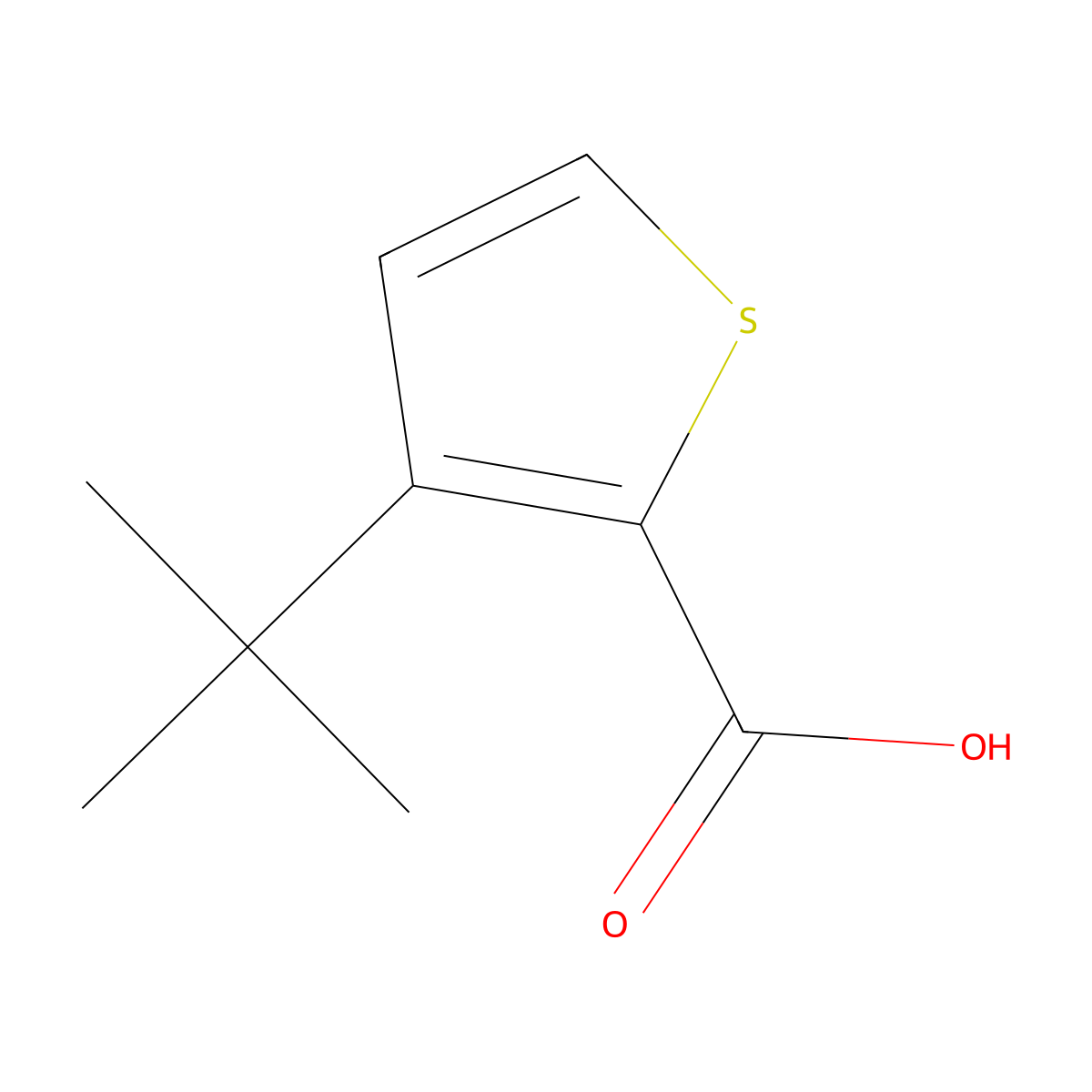 3-(tert-Butyl)thiophene-2-carboxylic acid molecular structure, CAS 1783977-15-0