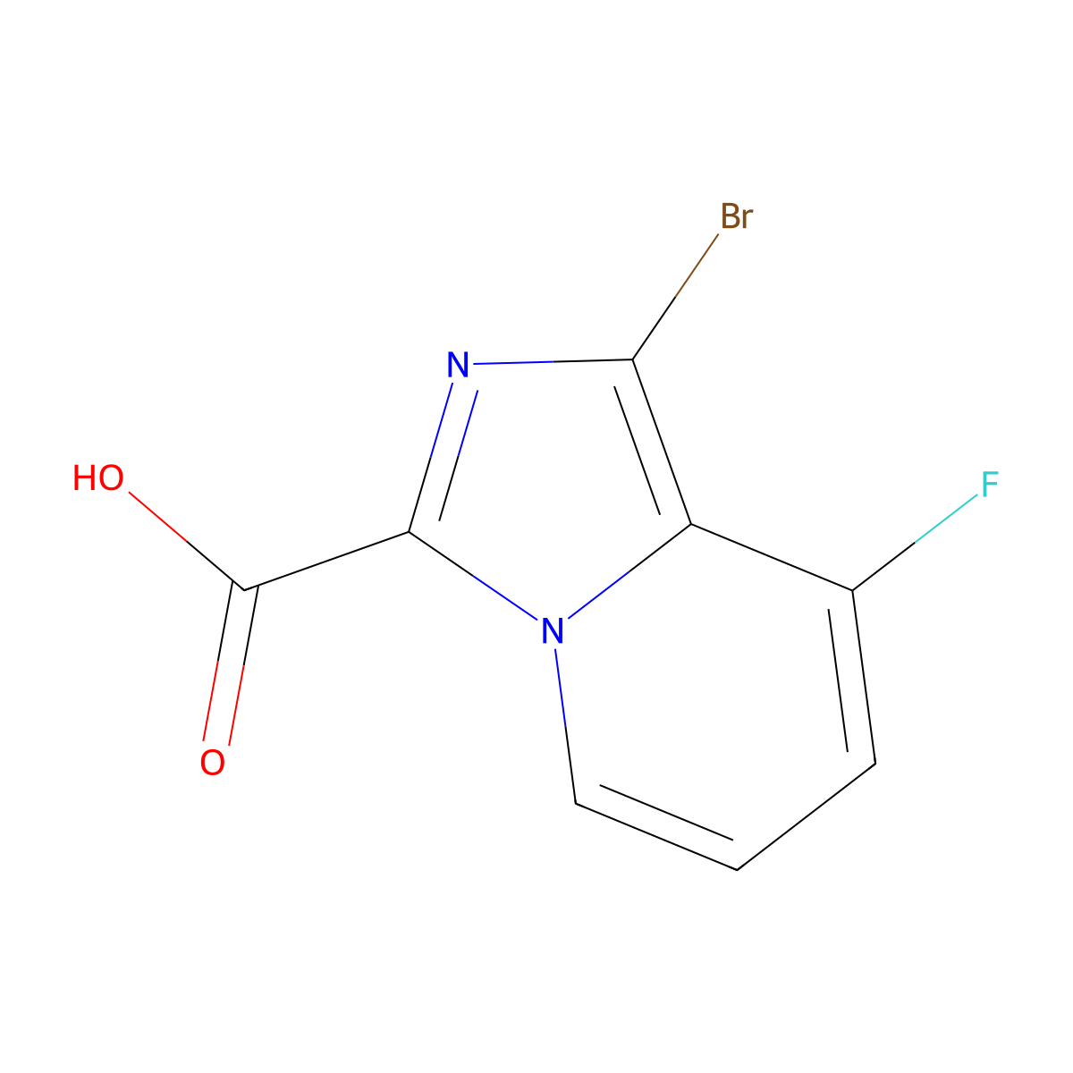 1-Bromo-8-fluoroimidazo[1,5-a]pyridine-3-carboxylic acid molecular structure, CAS 1783983-64-1