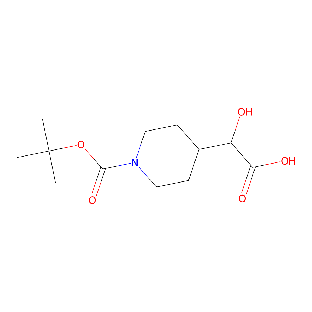 2-{1-[(Tert-butoxy)carbonyl]piperidin-4-yl}-2-hydroxyacetic acid molecular structure, CAS 1783989-87-6