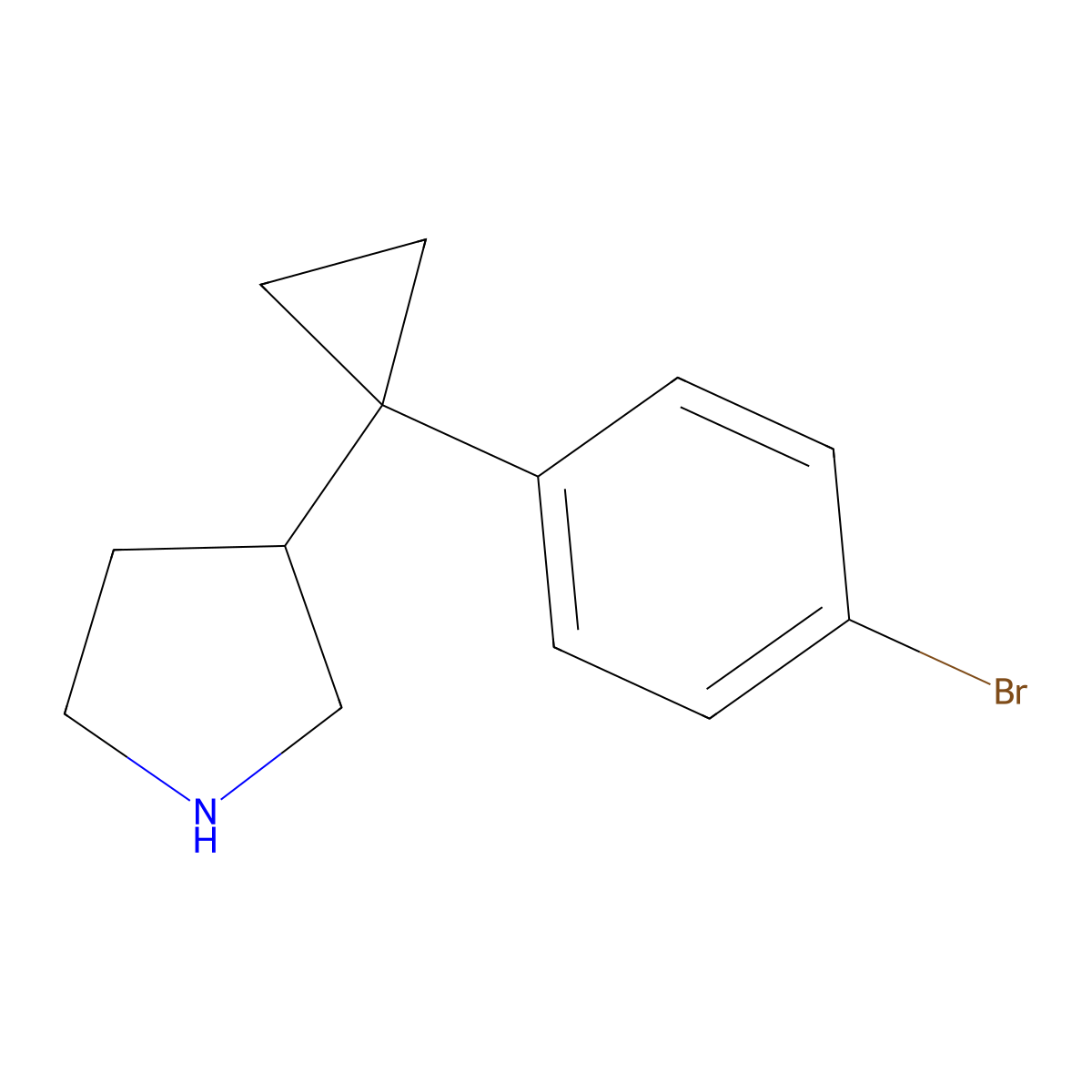 3-[1-(4-Bromophenyl)cyclopropyl]pyrrolidine molecular structure, CAS 1783991-66-1