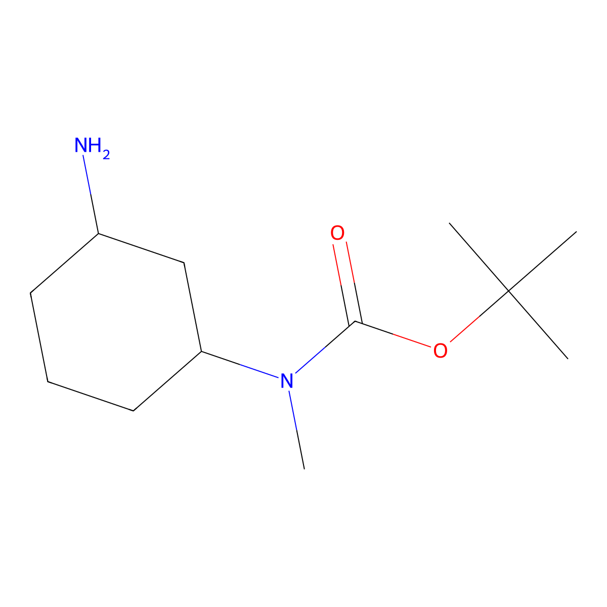 Tert-butyl N-(3-aminocyclohexyl)-N-methylcarbamate molecular structure, CAS 1783996-31-5