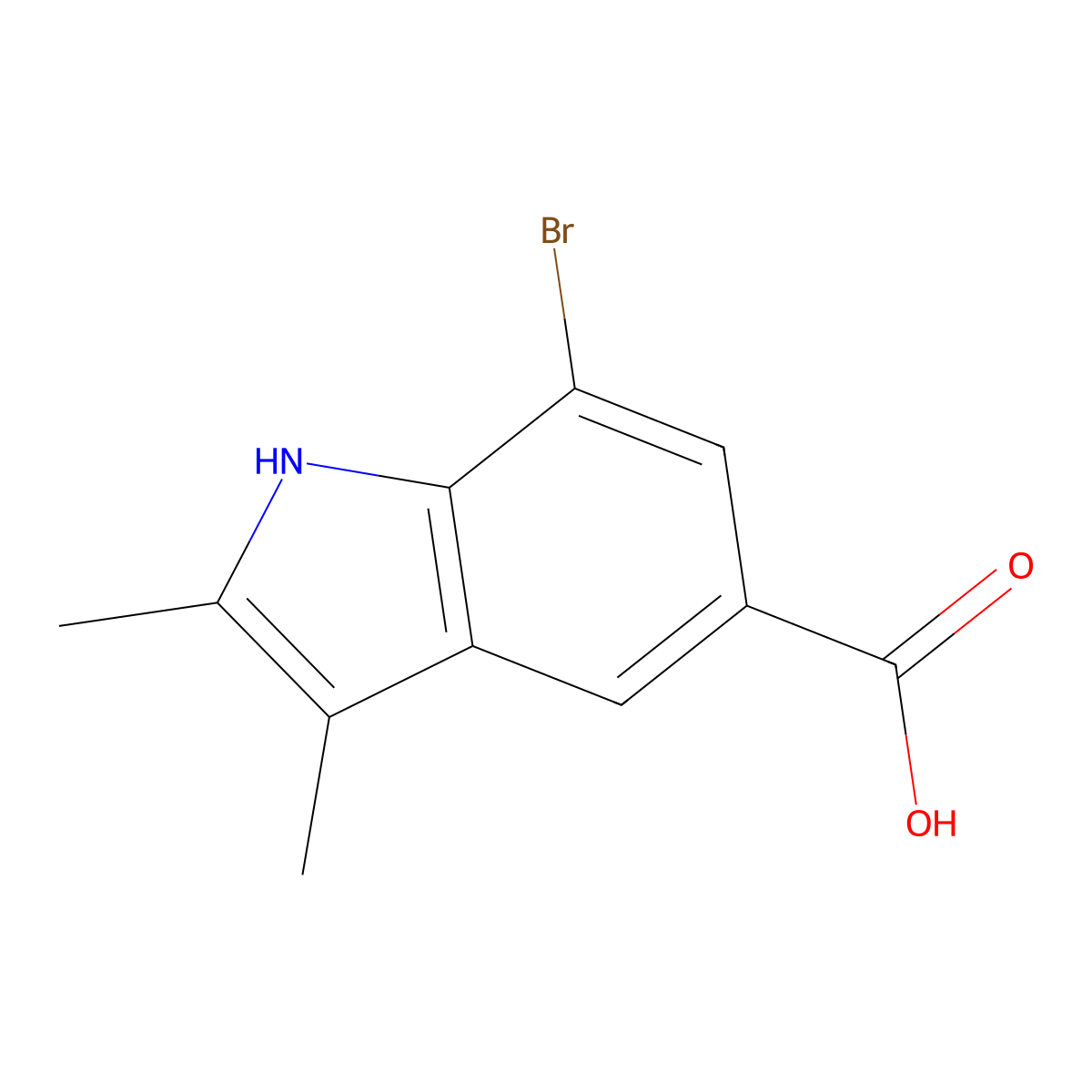 7-bromo-2,3-dimethyl-1H-indole-5-carboxylic acid molecular structure, CAS 1783998-50-4