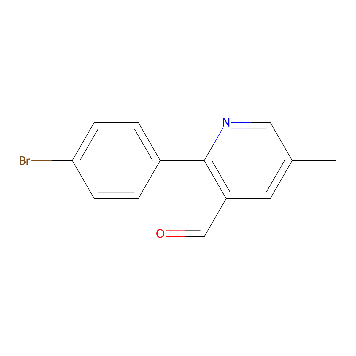 2-(4-Bromophenyl)-5-methylnicotinaldehyde molecular structure, CAS 1783998-89-9