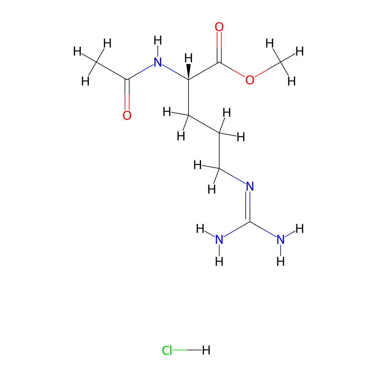(S)-Methyl 2-acetamido-5-guanidinopentanoate hydrochloride molecular structure, CAS 1784-05-0