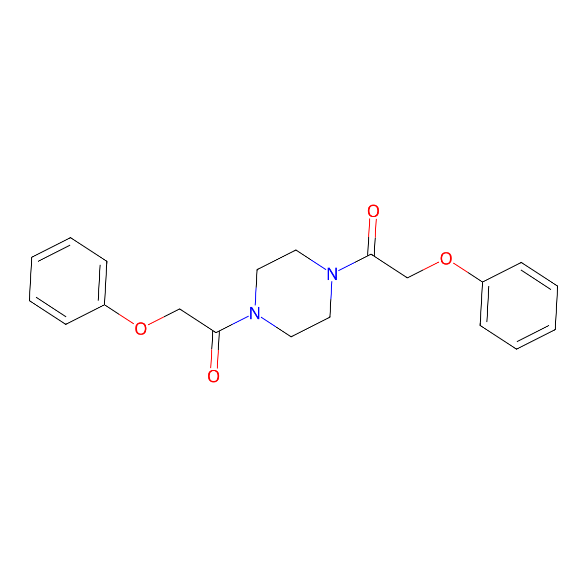 1,4-Bis(phenoxyacetyl)piperazine molecular structure, CAS 1784-10-7