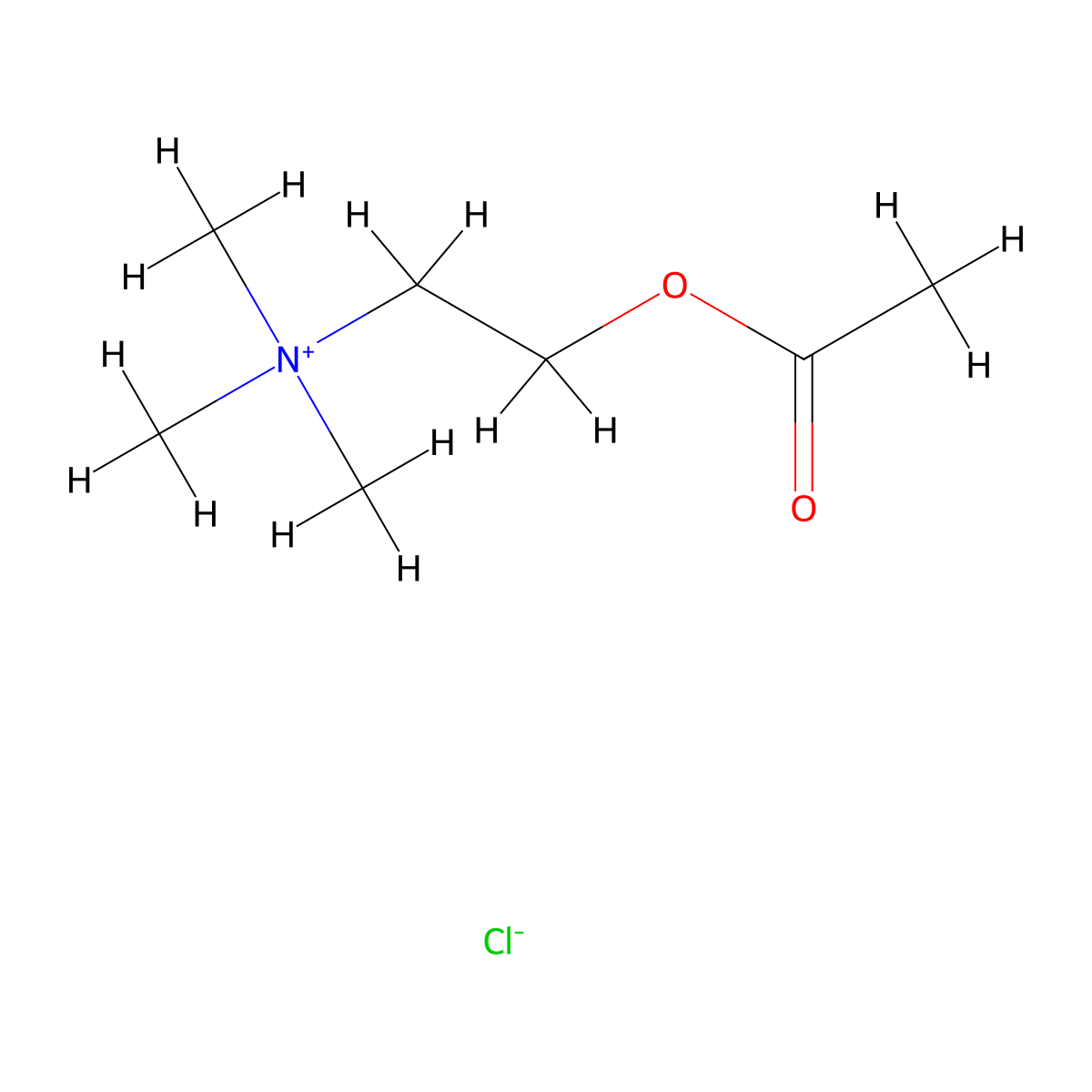 Acetylcholine Chloride molecular structure, CAS 1784-29-8