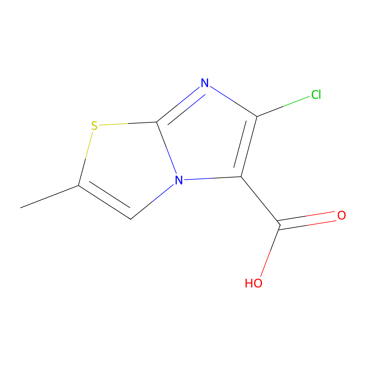 6-Chloro-2-methylimidazo[2,1-b][1,3]thiazole-5-carboxylic acid molecular structure, CAS 1784002-34-1