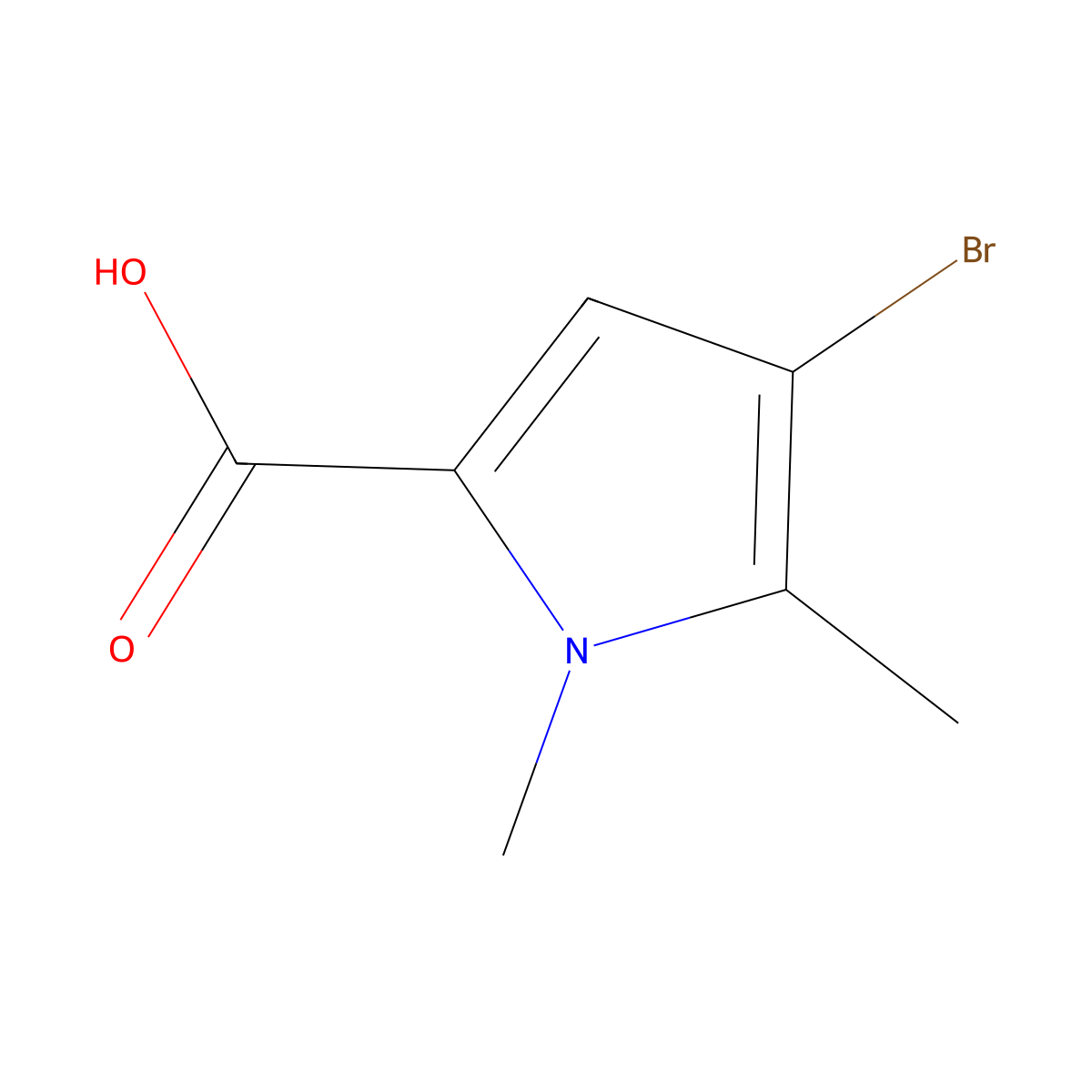 4-Bromo-1,5-dimethylpyrrole-2-carboxylic acid molecular structure, CAS 1784003-27-5