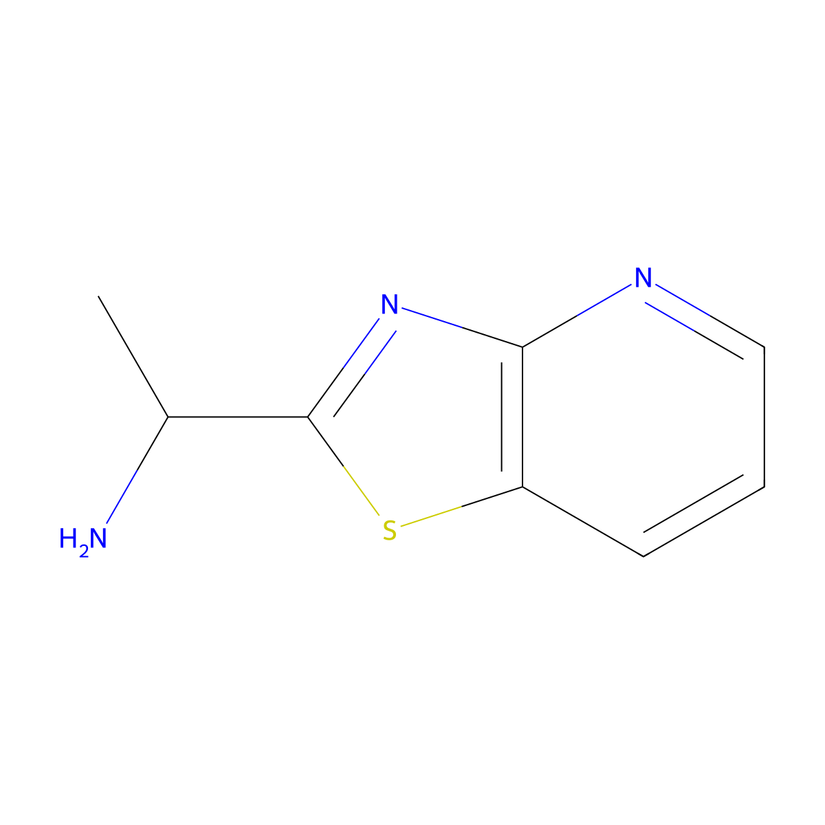 1-(Thiazolo[4,5-b]pyridin-2-yl)ethan-1-amine molecular structure, CAS 1784004-47-2