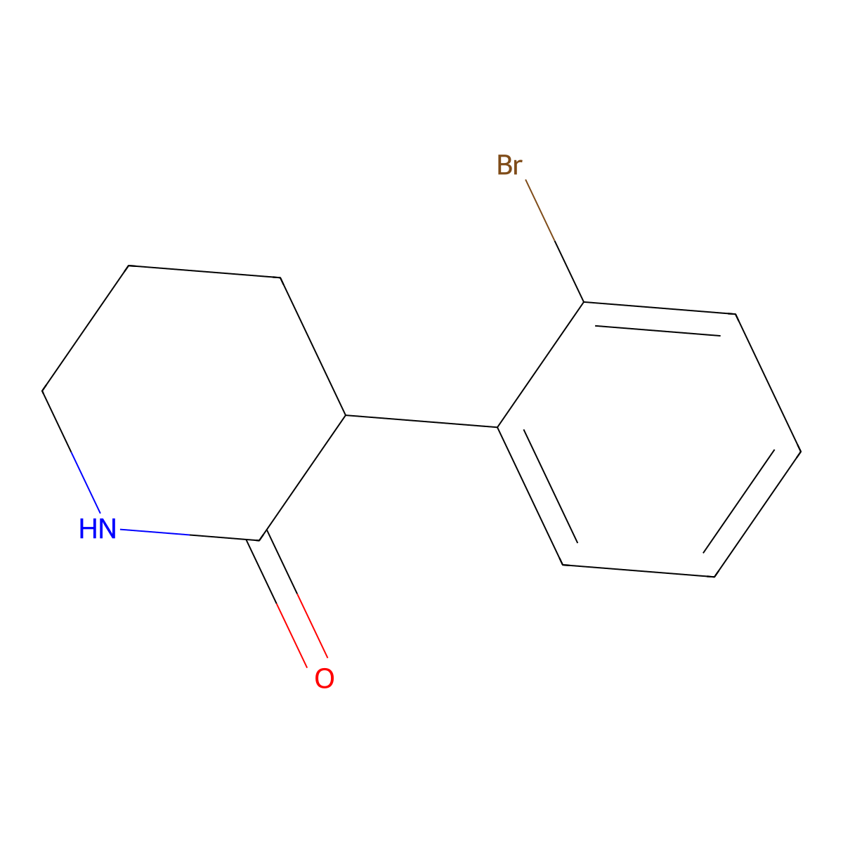 3-(2-Bromophenyl)piperidin-2-one molecular structure, CAS 1784007-12-0