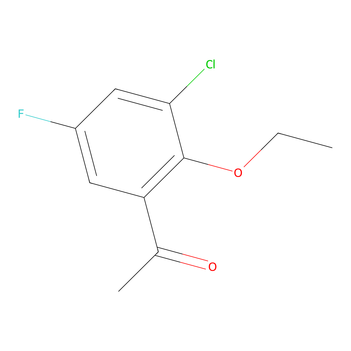 1-(3-Chloro-2-ethoxy-5-fluorophenyl)ethanone molecular structure, CAS 1784010-26-9