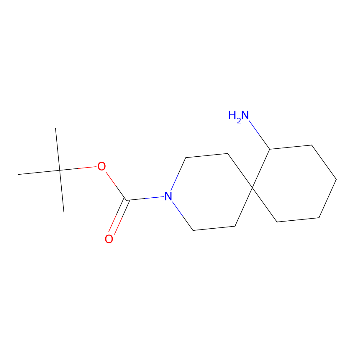 Tert-butyl 7-amino-3-azaspiro(5.5)undecane-3-carboxylate molecular structure, CAS 1784017-39-5