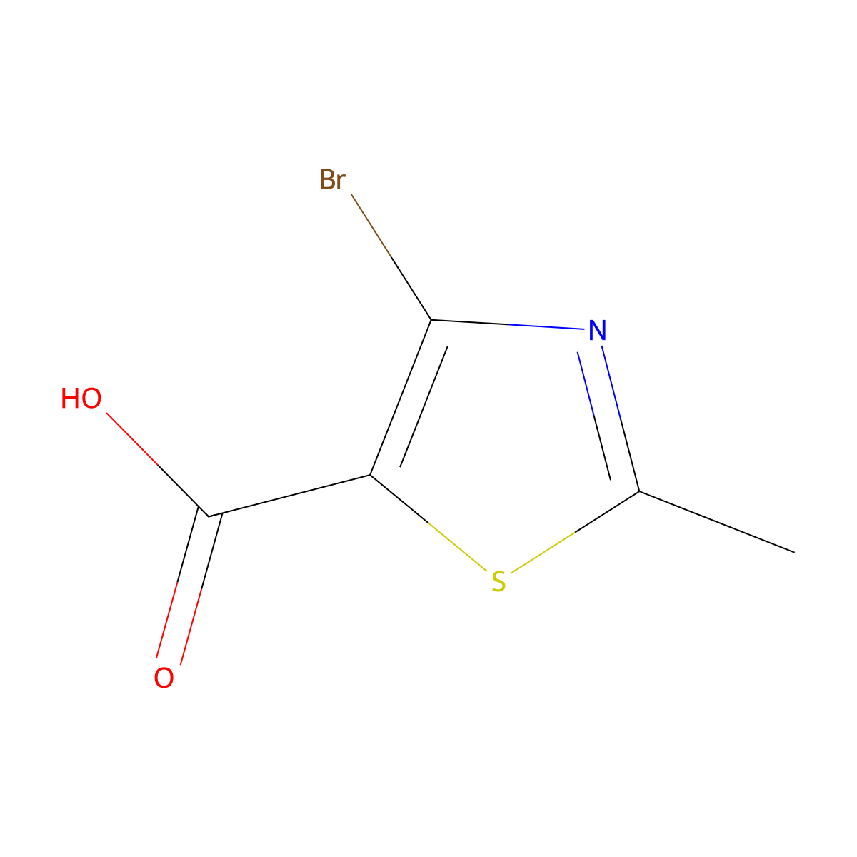 4-Bromo-2-methyl-1,3-thiazole-5-carboxylic acid molecular structure, CAS 1784018-31-0