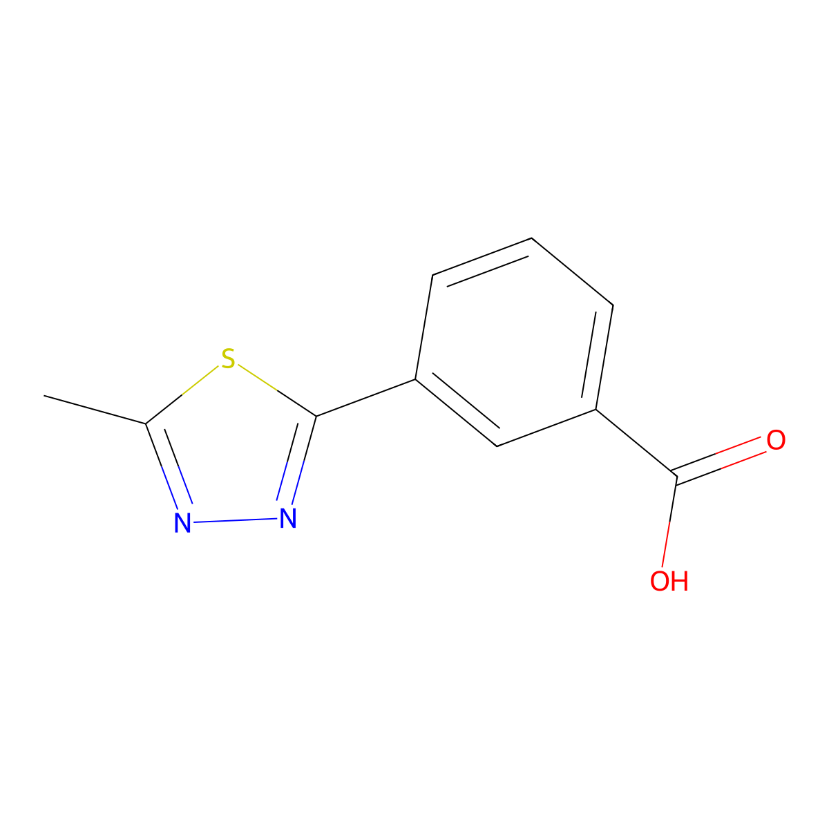 3-(5-Methyl-1,3,4-thiadiazol-2-yl)benzoic acid molecular structure, CAS 1784018-42-3