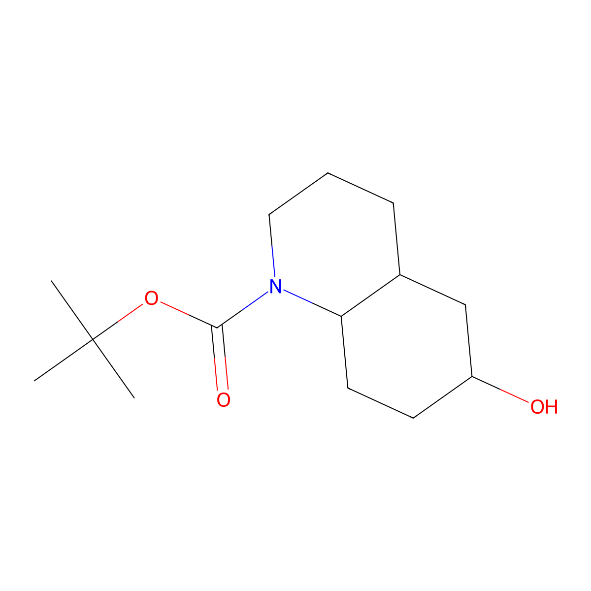 tert-butyl 6-hydroxy-decahydroquinoline-1-carboxylate, Mixture of diastereomers molecular structure, CAS 1784020-02-5