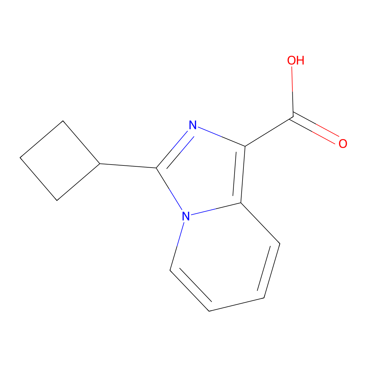 3-Cyclobutylimidazo[1,5-a]pyridine-1-carboxylic acid molecular structure, CAS 1784021-69-7