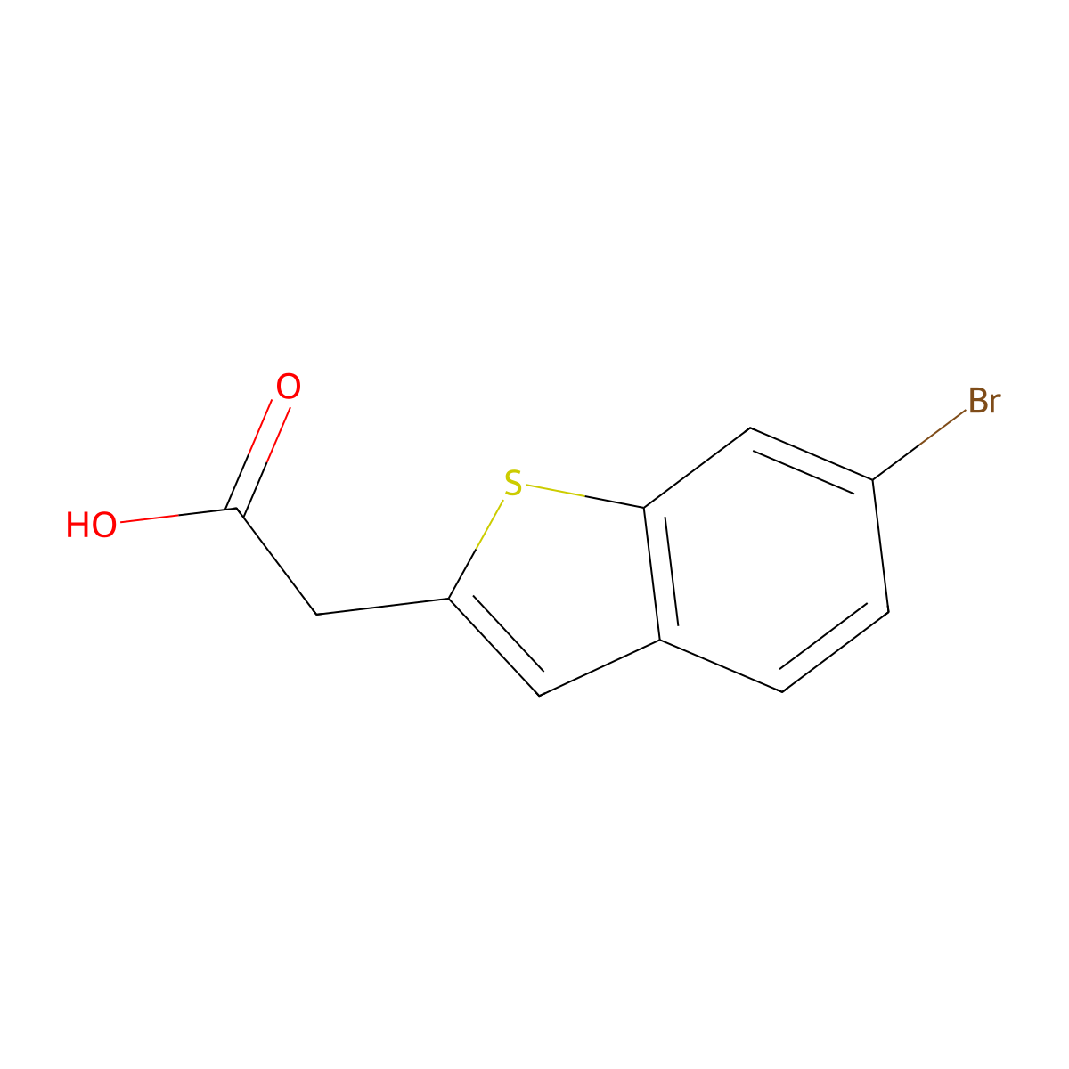2-(6-Bromo-1-benzothiophen-2-yl)acetic acid molecular structure, CAS 1784023-36-4