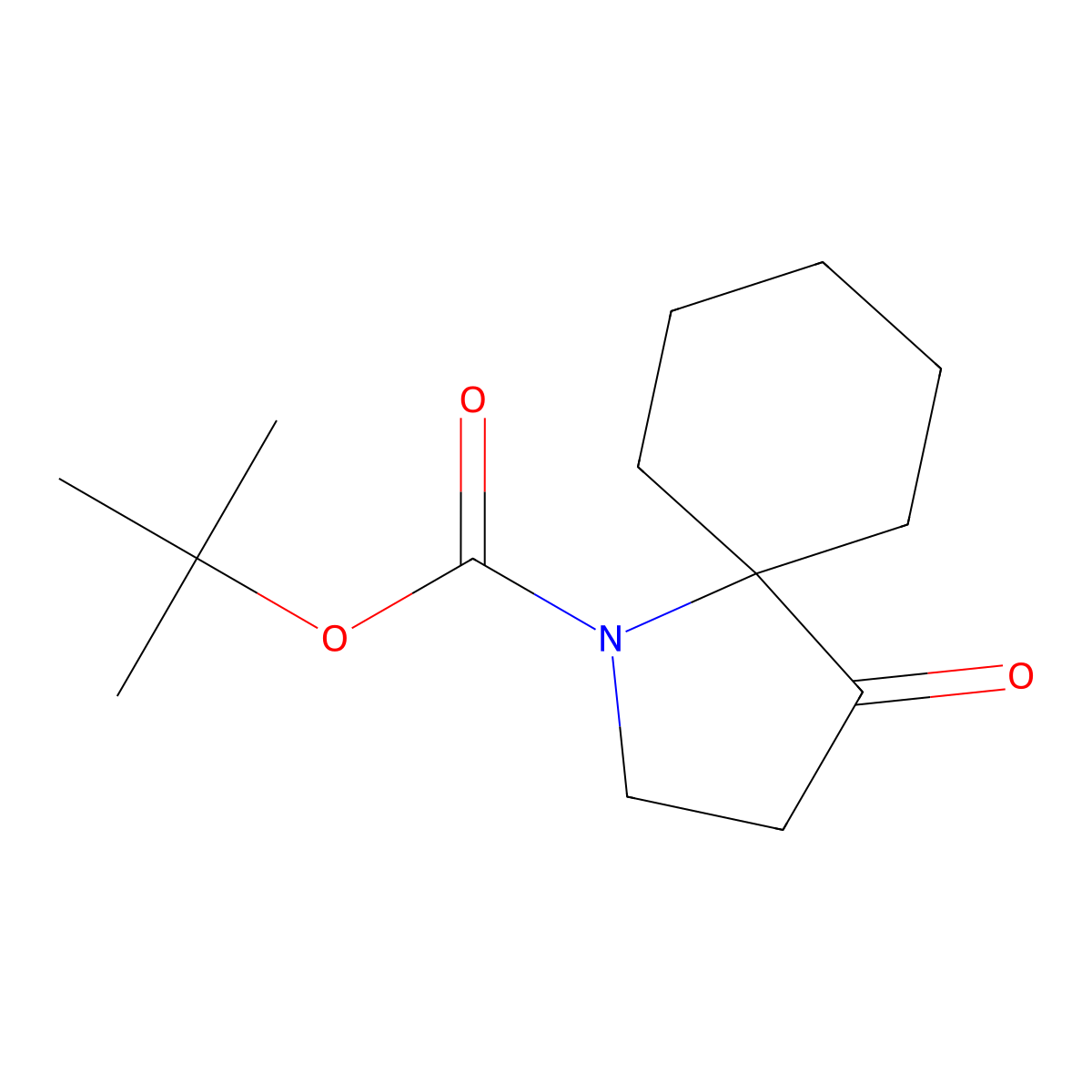 Tert-butyl 4-oxo-1-azaspiro[4.5]decane-1-carboxylate molecular structure, CAS 1784024-05-0