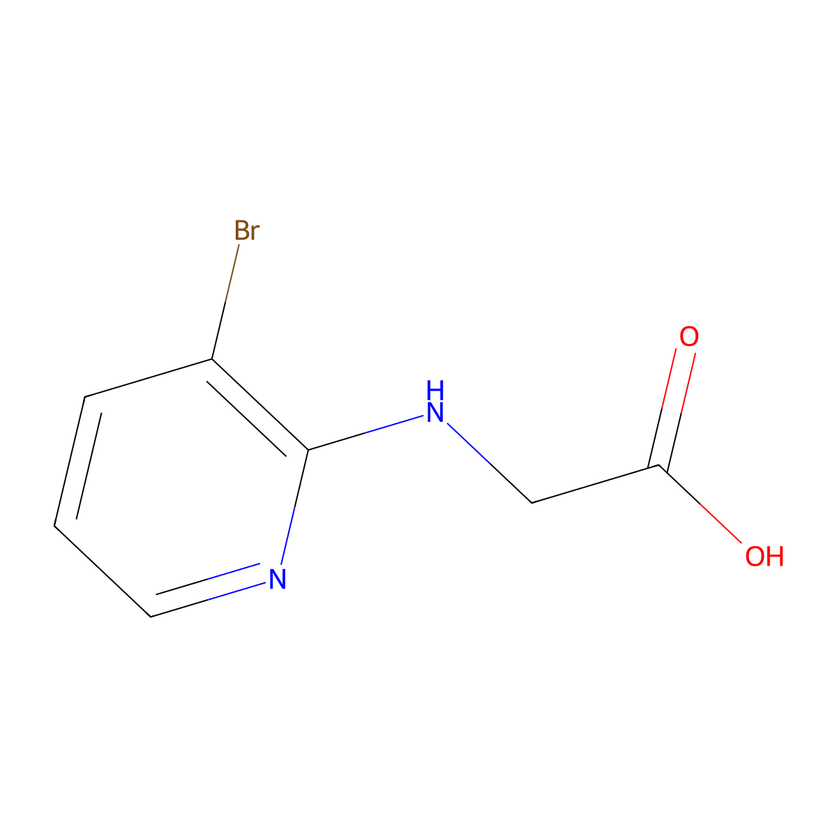 2-[(3-Bromo-2-pyridyl)amino]acetic Acid molecular structure, CAS 1784024-91-4