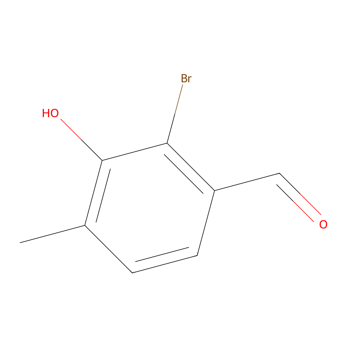 2-Bromo-3-hydroxy-4-methylbenzaldehyde molecular structure, CAS 1784026-68-1