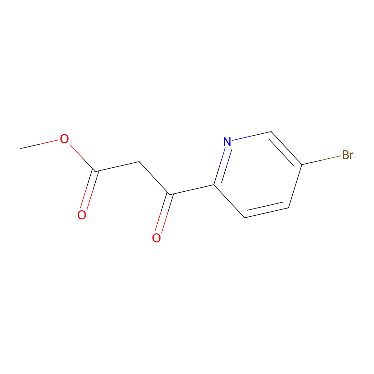 Methyl 3-(5-bromopyridin-2-yl)-3-oxopropanoate molecular structure, CAS 1784027-63-9