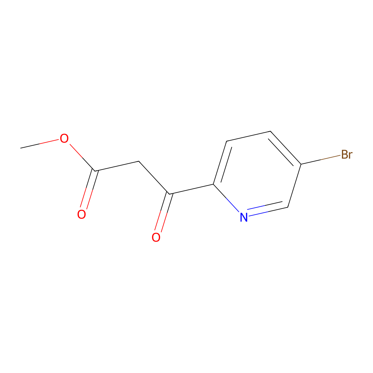 Methyl 3-(5-bromopyridin-2-yl)-3-oxopropanoate molecular structure, CAS 1784027-63-9