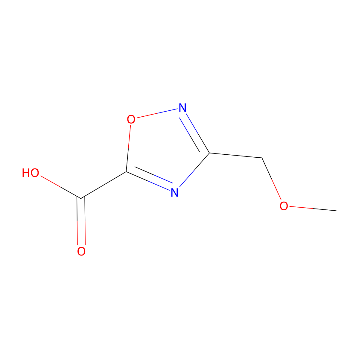 3-(Methoxymethyl)-1,2,4-oxadiazole-5-carboxylic acid molecular structure, CAS 1784028-94-9