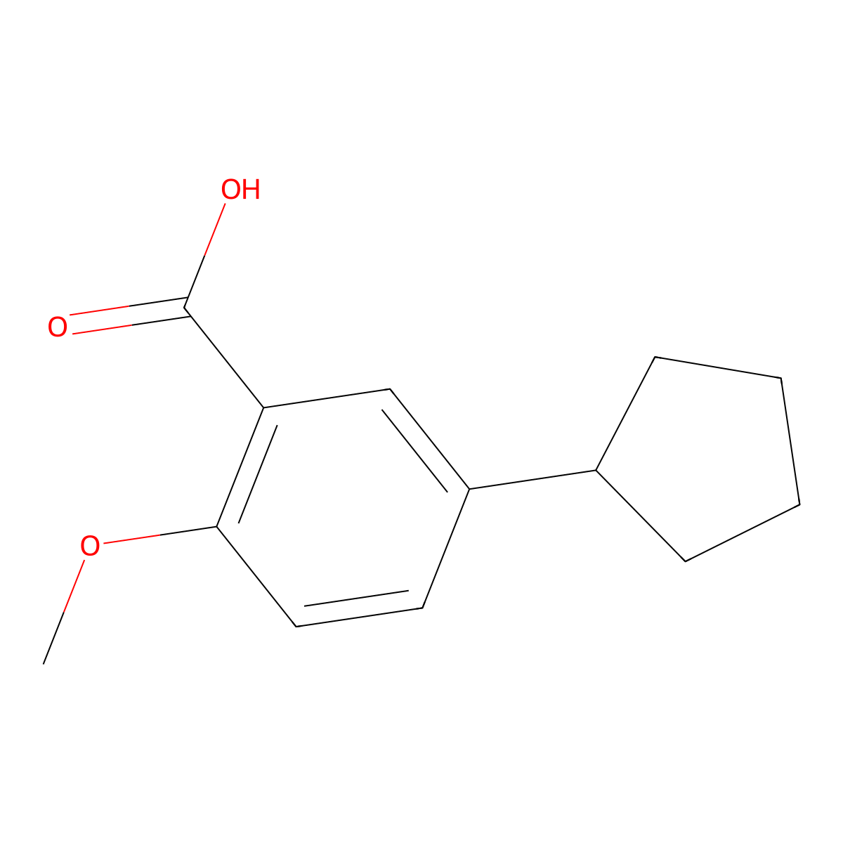 5-Cyclopentyl-2-methoxybenZoic acid molecular structure, CAS 1784029-60-2