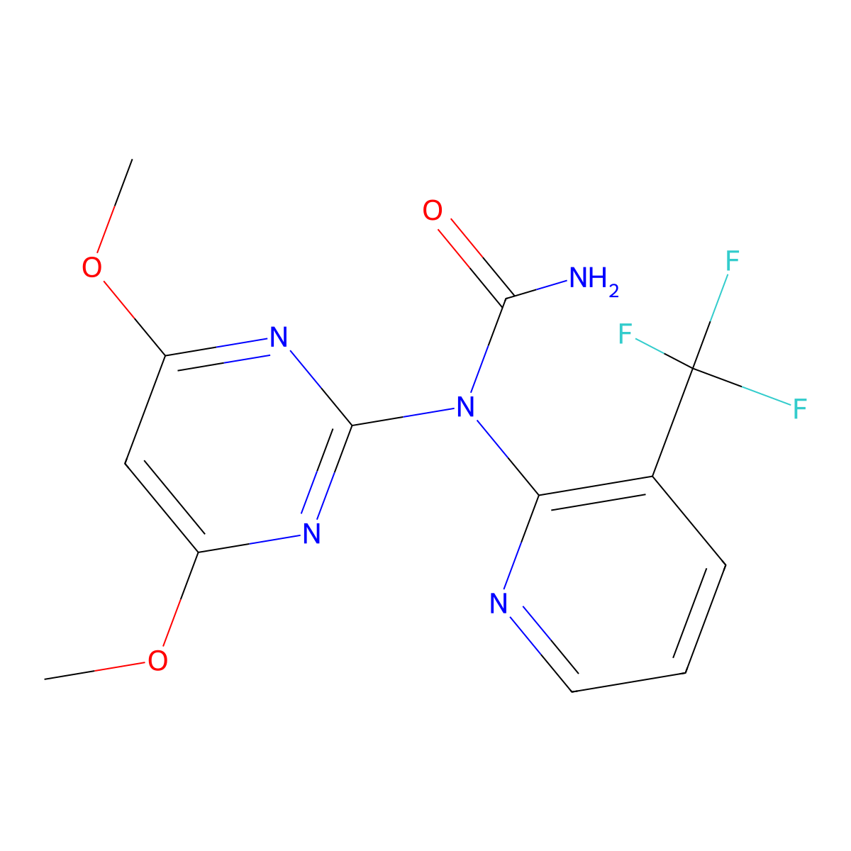 N-(4,6-Dimethoxy-2-pyrimidinyl)-N-[3-(trifluoromethyl)-2-pyridinyl]urea molecular structure, CAS 178403-35-5