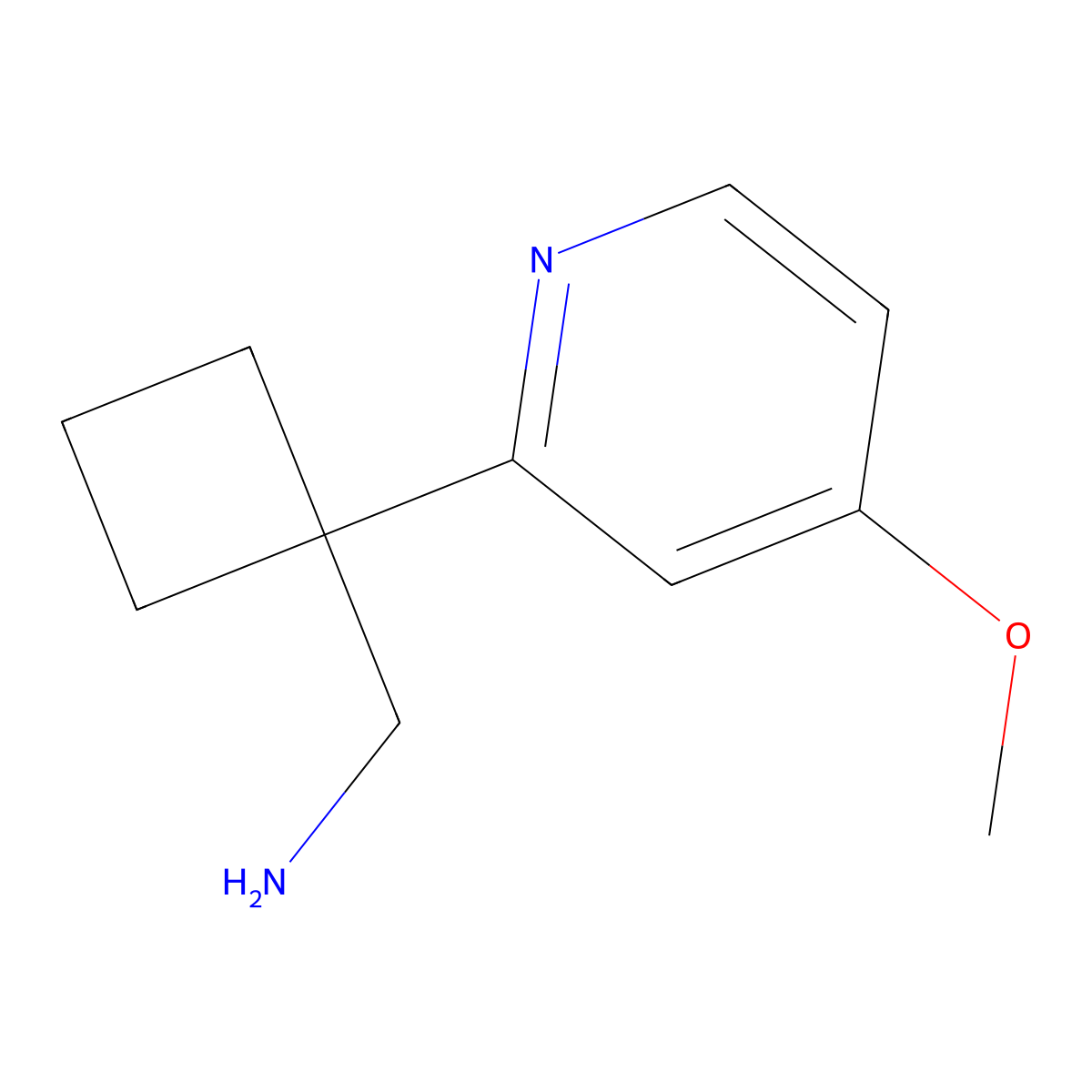 [1-(4-Methoxypyridin-2-yl)cyclobutyl]methanamine molecular structure, CAS 1784031-01-1