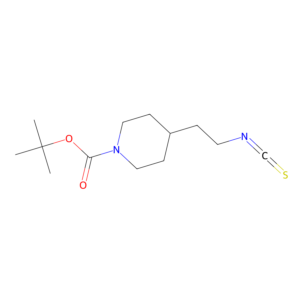 Tert-butyl 4-(2-isothiocyanatoethyl)piperidine-1-carboxylate molecular structure, CAS 1784033-49-3