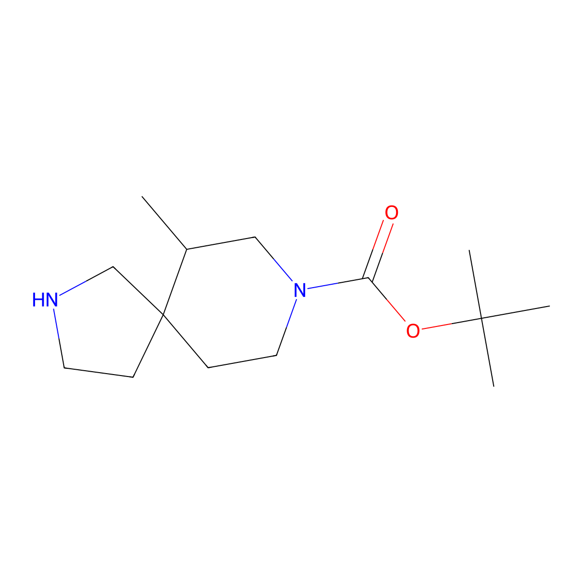 Tert-butyl 6-methyl-2,8-diazaspiro[4.5]decane-8-carboxylate molecular structure, CAS 1784033-65-3