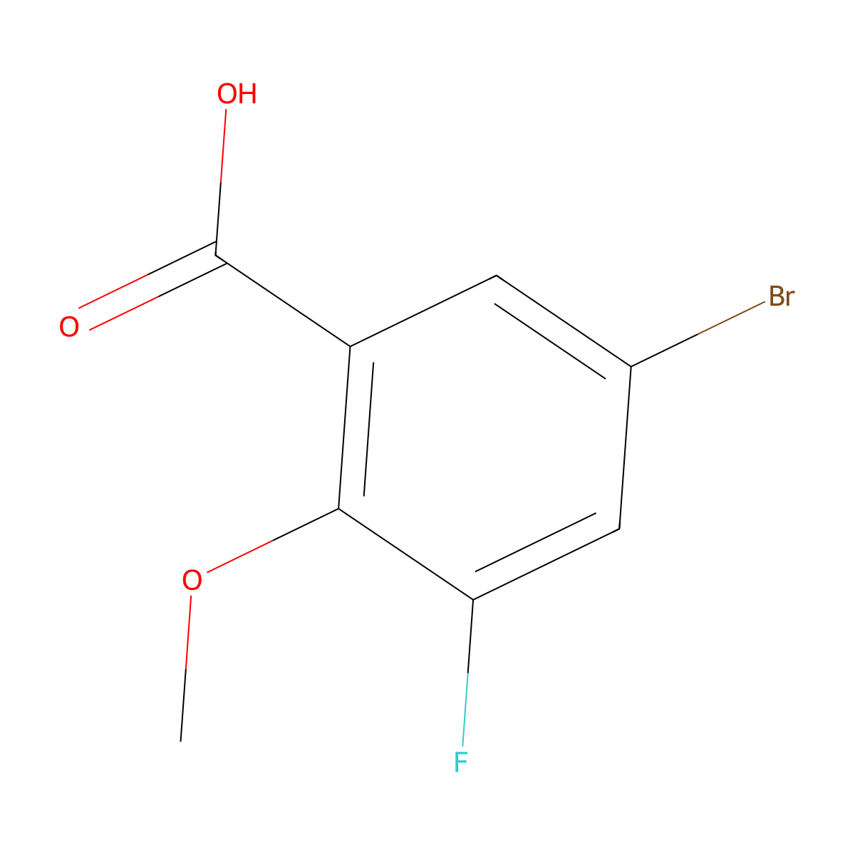 5-Bromo-3-fluoro-2-methoxybenzoic acid molecular structure, CAS 1784034-92-9