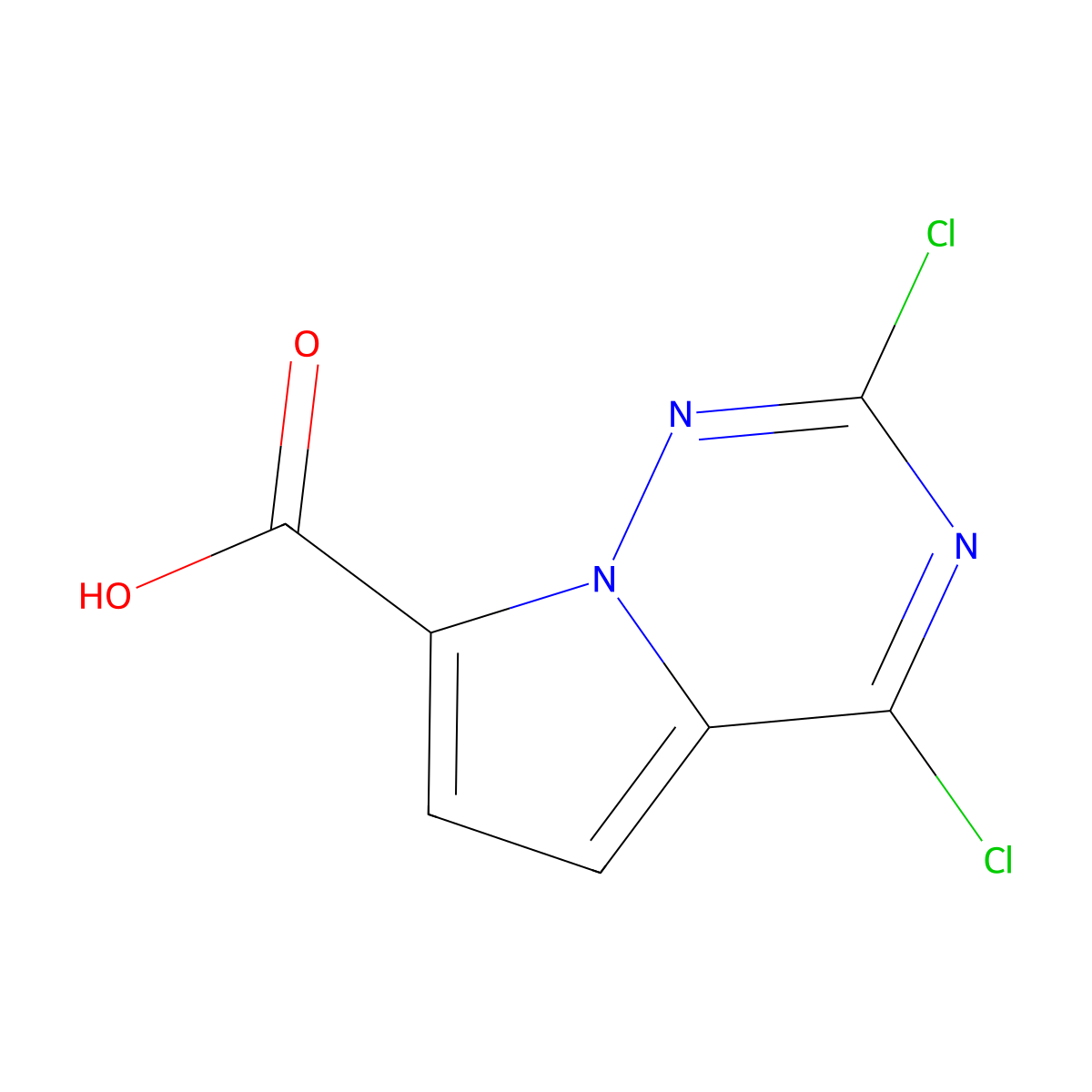 2,4-Dichloropyrrolo[2,1-f][1,2,4]triazine-7-carboxylic acid molecular structure, CAS 1784036-68-5