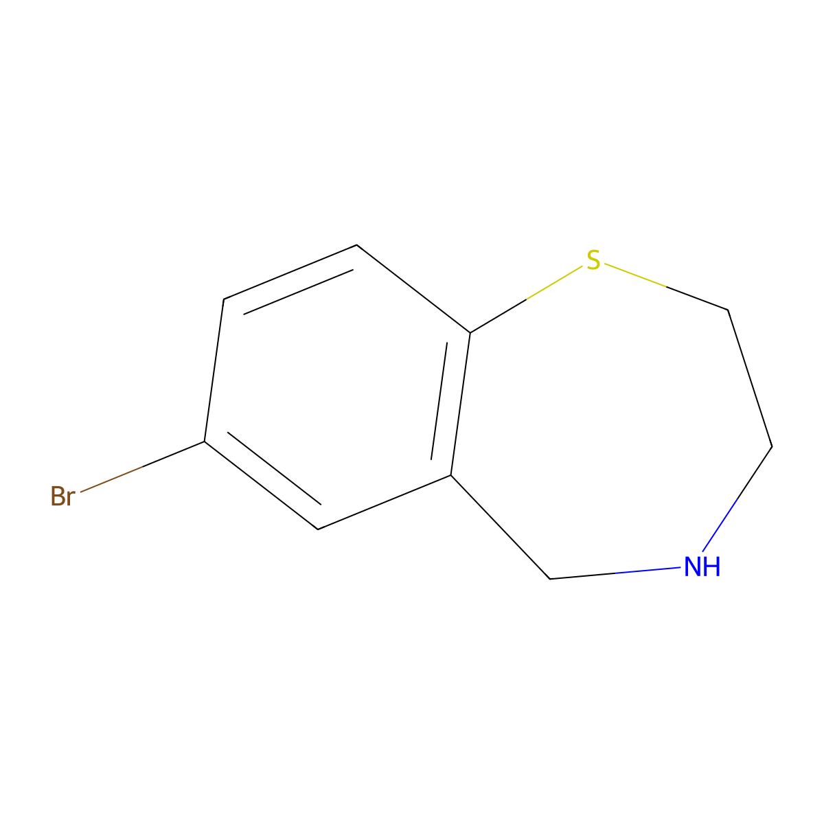 7-Bromo-2,3,4,5-tetrahydrobenzo[f][1,4]thiazepine molecular structure, CAS 1784042-06-3