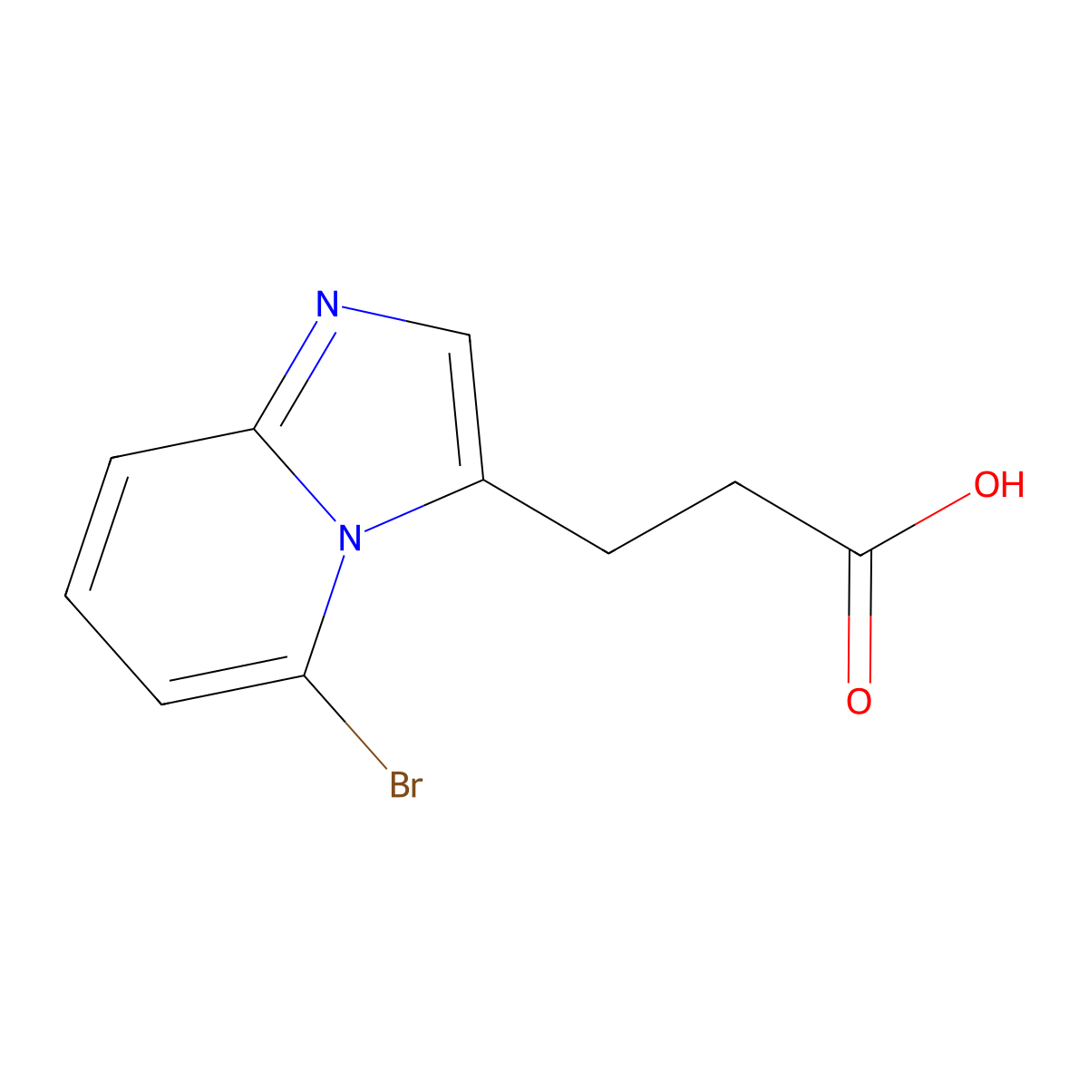 3-{5-Bromoimidazo[1,2-a]pyridin-3-yl}propanoic acid molecular structure, CAS 1784042-25-6
